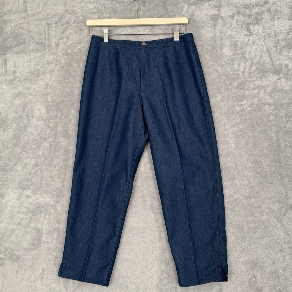 Sigrid Olsen Cropped Pants Womens 8 Light Blue Cotton Blend Ankle EUC
